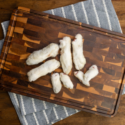 Raw Rabbit Feet – 25 lb Bulk Case (PRE-ORDER)